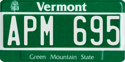 VT license plate APM695
