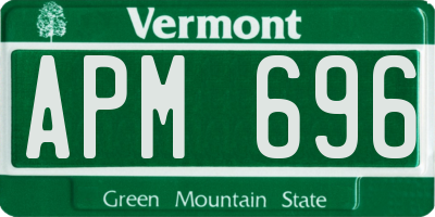 VT license plate APM696