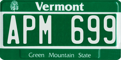 VT license plate APM699