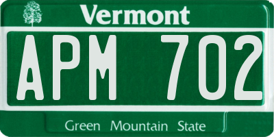 VT license plate APM702