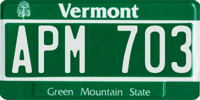 VT license plate APM703