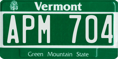 VT license plate APM704