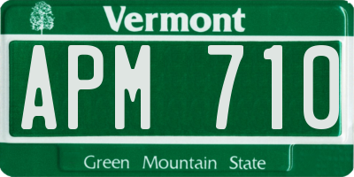 VT license plate APM710