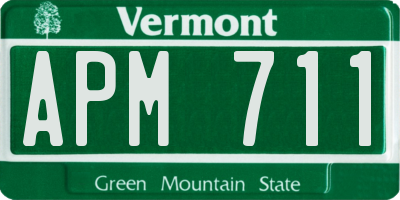 VT license plate APM711