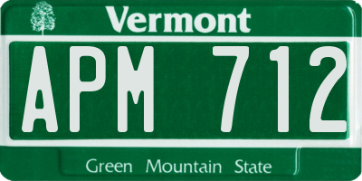 VT license plate APM712