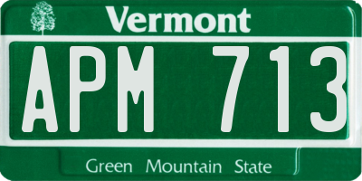 VT license plate APM713
