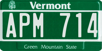 VT license plate APM714