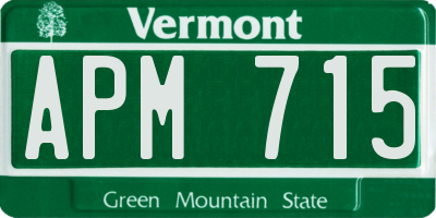 VT license plate APM715
