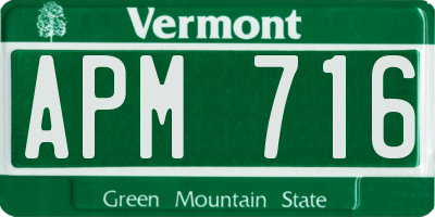 VT license plate APM716
