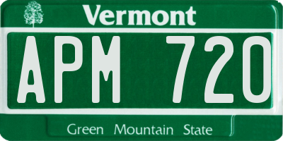 VT license plate APM720