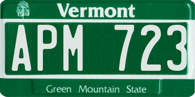 VT license plate APM723