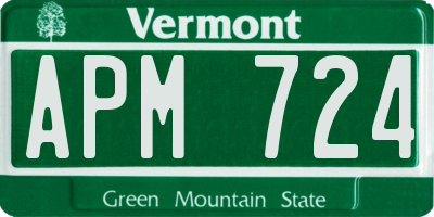 VT license plate APM724