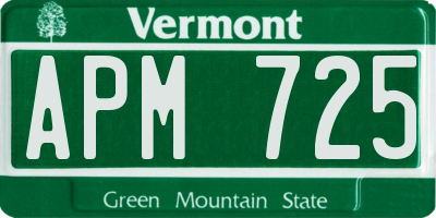 VT license plate APM725