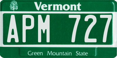 VT license plate APM727