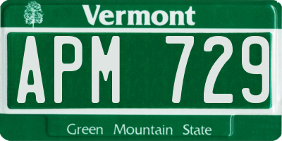 VT license plate APM729