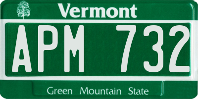 VT license plate APM732