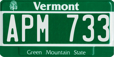 VT license plate APM733