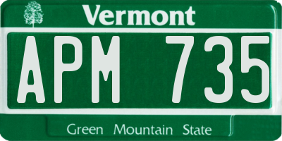 VT license plate APM735