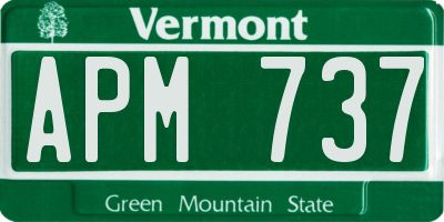 VT license plate APM737