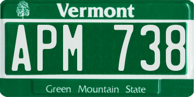 VT license plate APM738
