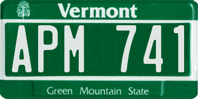 VT license plate APM741