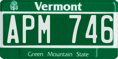VT license plate APM746