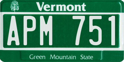 VT license plate APM751