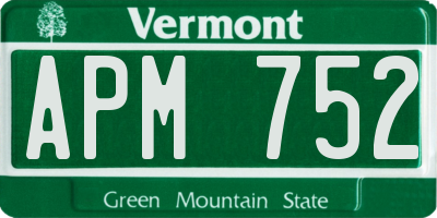 VT license plate APM752