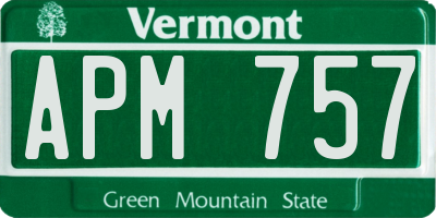 VT license plate APM757