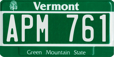 VT license plate APM761