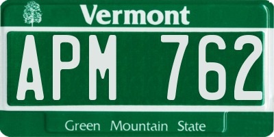 VT license plate APM762