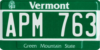 VT license plate APM763