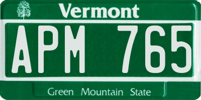VT license plate APM765