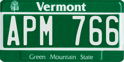 VT license plate APM766