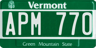 VT license plate APM770
