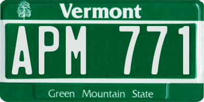 VT license plate APM771