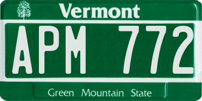 VT license plate APM772