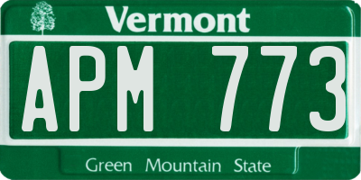 VT license plate APM773