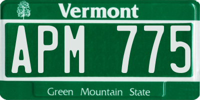 VT license plate APM775