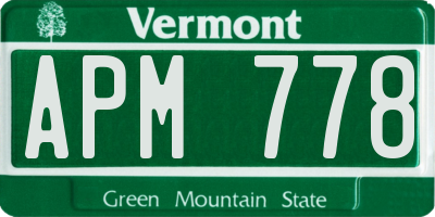 VT license plate APM778
