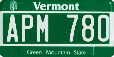 VT license plate APM780