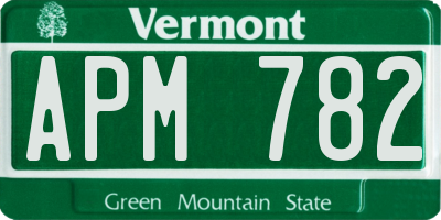 VT license plate APM782