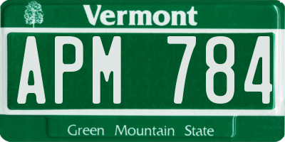 VT license plate APM784