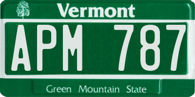 VT license plate APM787