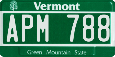 VT license plate APM788