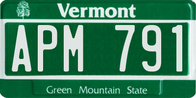 VT license plate APM791