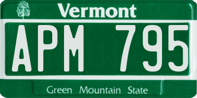 VT license plate APM795