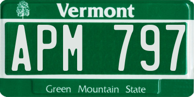 VT license plate APM797