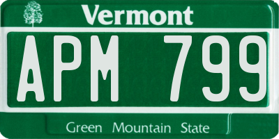 VT license plate APM799