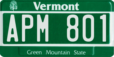 VT license plate APM801